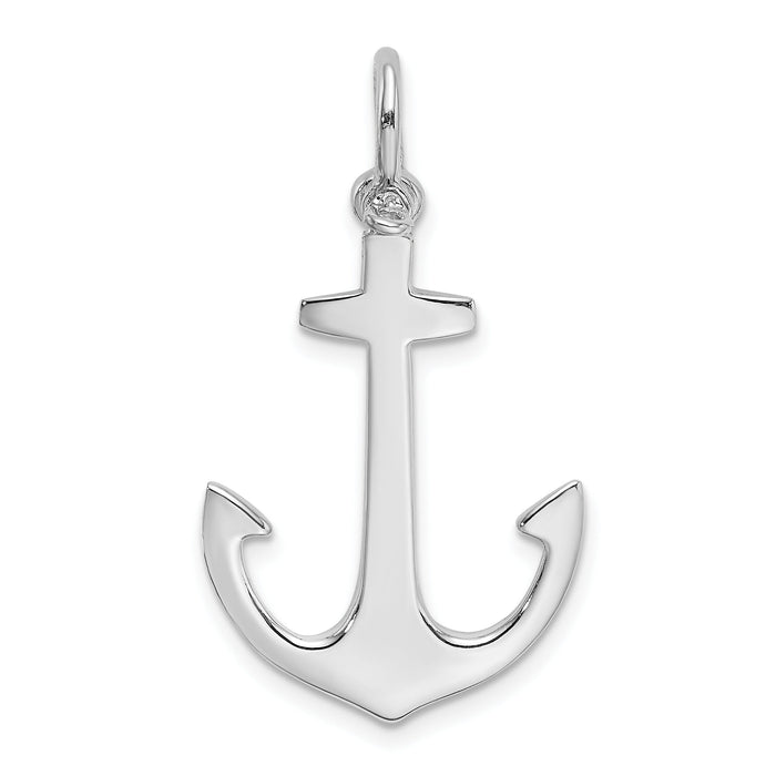 14K White Gold Polished 3-D Anchor Charm-K7878W