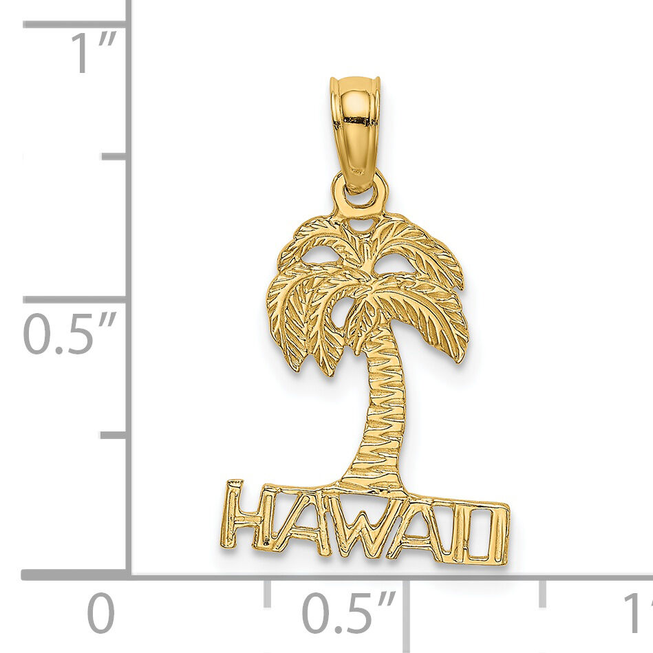 14K HAWAII Palm Tree Charm-K7880