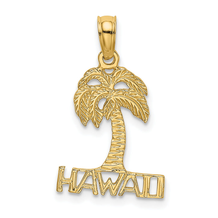 14K HAWAII Palm Tree Charm-K7880