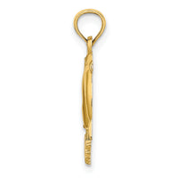 14k Polished OCEAN CITY w/ Jumping Dolphins Charm-K7883
