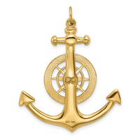 14K Large Anchor w/ Nautical Compass Charm-K7891