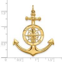14K Large Anchor w/ Nautical Compass Charm-K7891