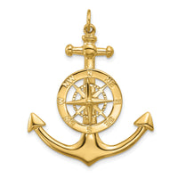 14K Large Anchor w/ Nautical Compass Charm-K7891