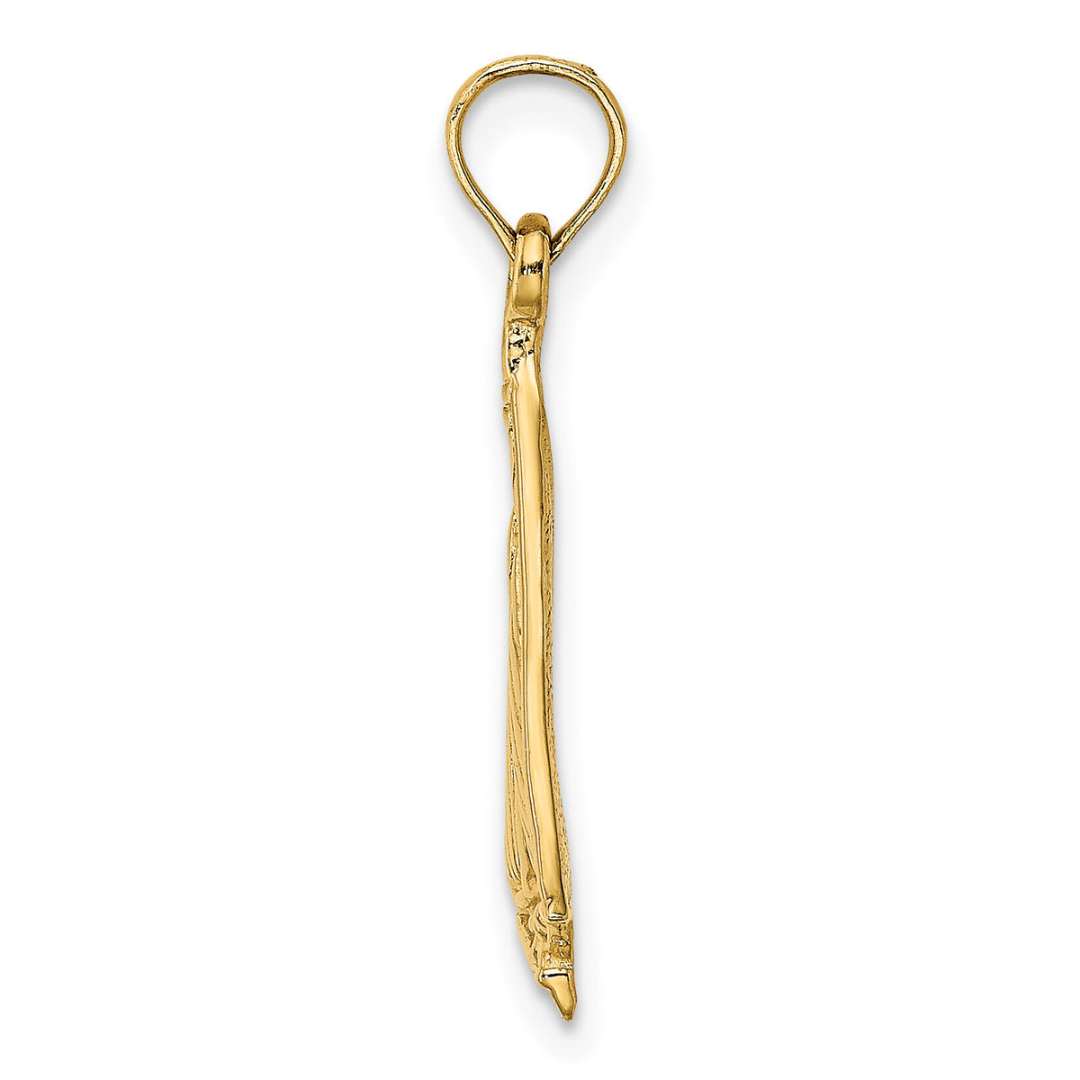 14K Polished and Textured Sailboat Charm-K7892
