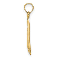14K Polished and Textured Sailboat Charm-K7892