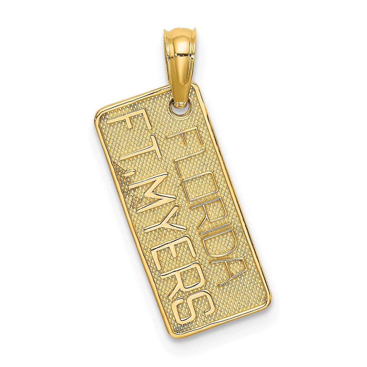 14K Textured FT. MYERS FLORIDA License Plate Charm-K7893