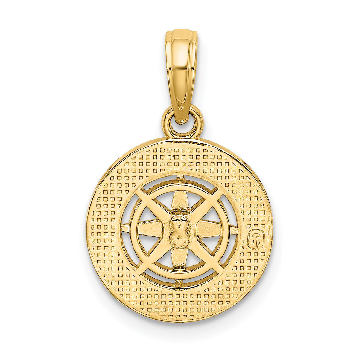 14K Mini Nautical Compass Charm-K7894