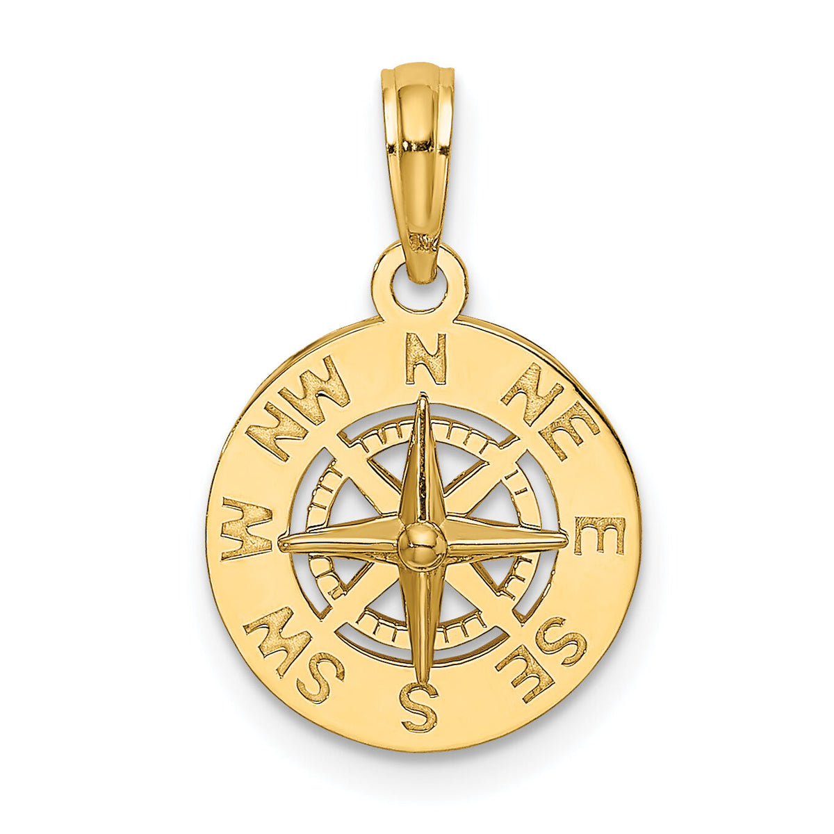 14K Mini Nautical Compass Charm-K7894