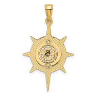 14K Star Frame w/ Nautical Compass Center Charm-K7895