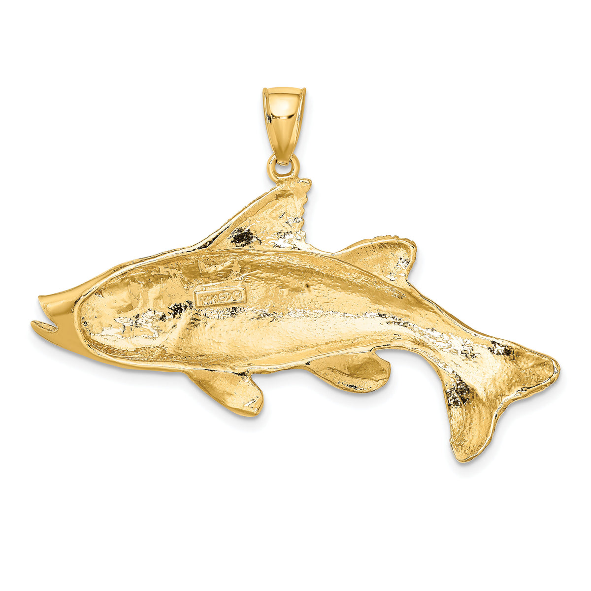 14K 2-D Textured Red Fish Charm-K7897