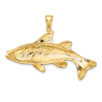 14K 2-D Textured Red Fish Charm-K7897