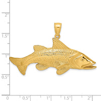 14K 2-D Textured Red Fish Charm-K7897