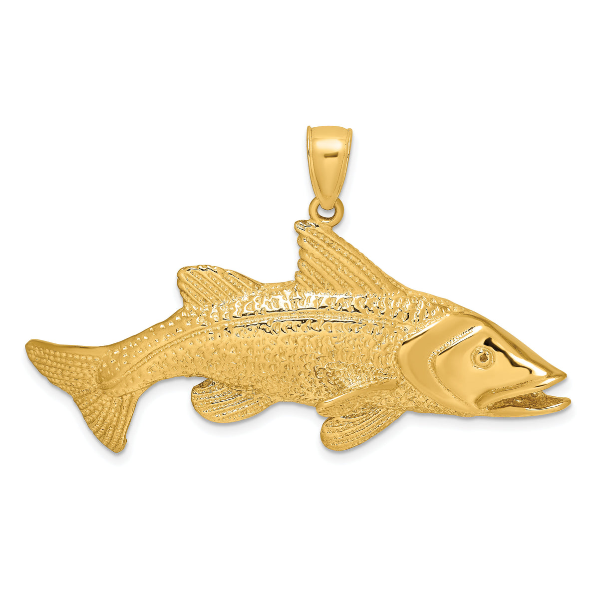14K 2-D Textured Red Fish Charm-K7897