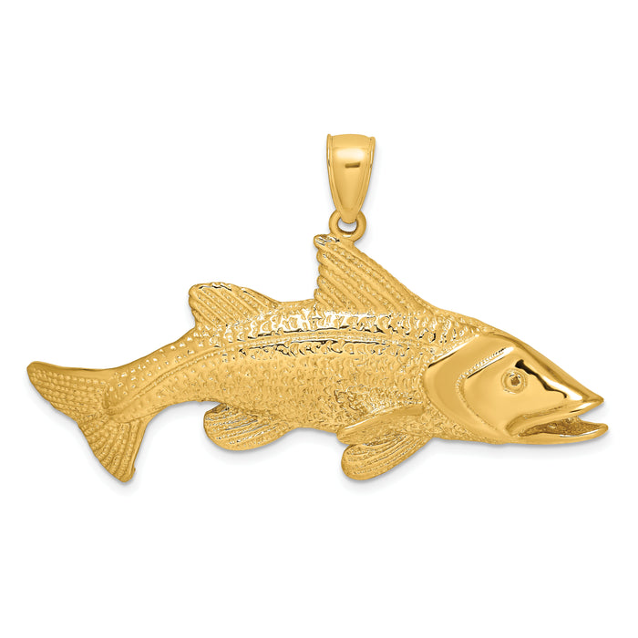 14K 2-D Textured Red Fish Charm-K7897
