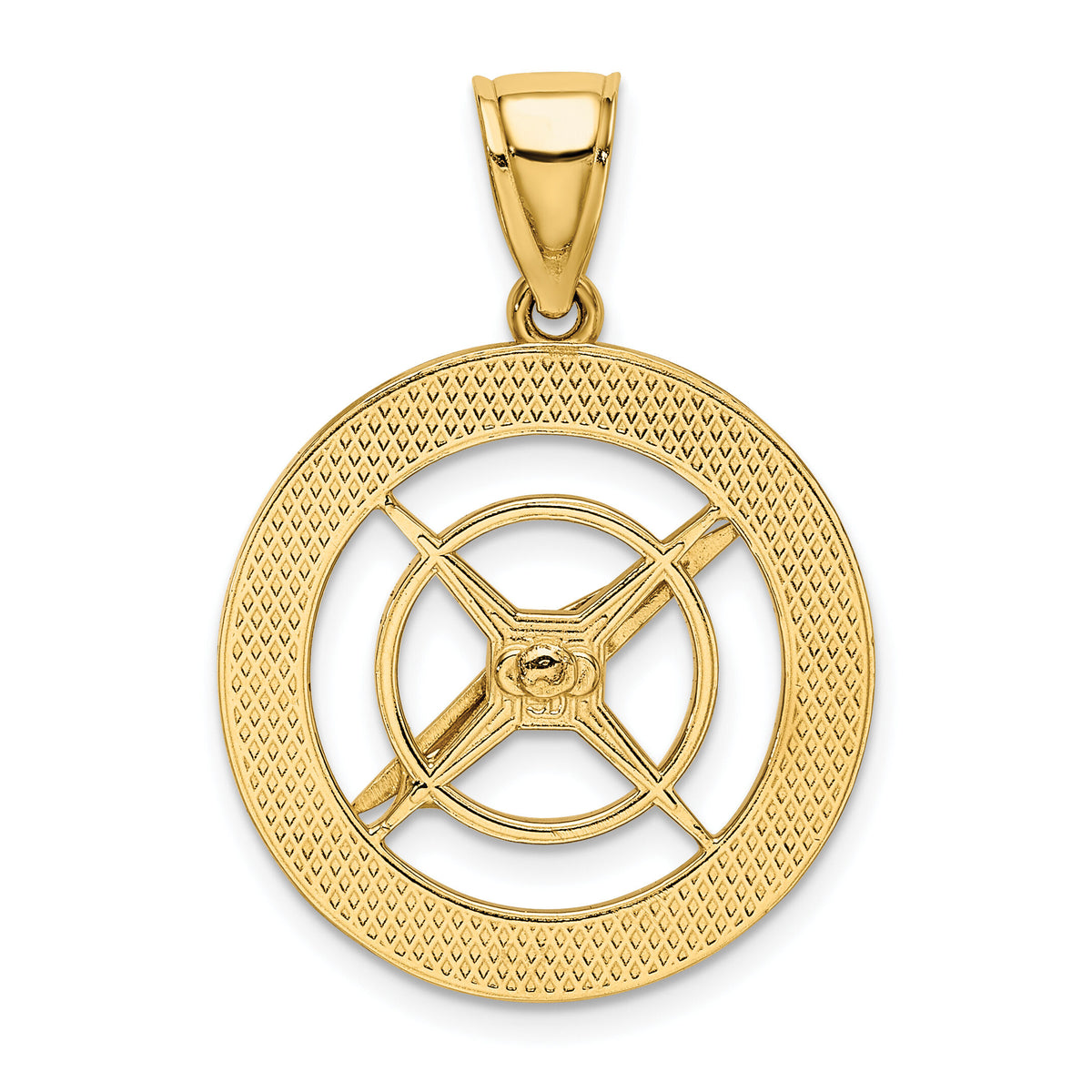 14K Nautical Compass with Moveable Needle Charm-K7898