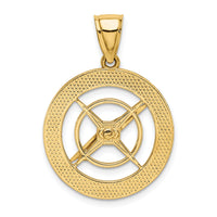 14K Nautical Compass with Moveable Needle Charm-K7898