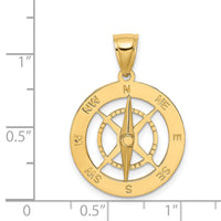 14K Nautical Compass with Moveable Needle Charm-K7898