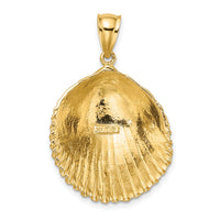 14K Textured Scallop Shell Charm-K7900