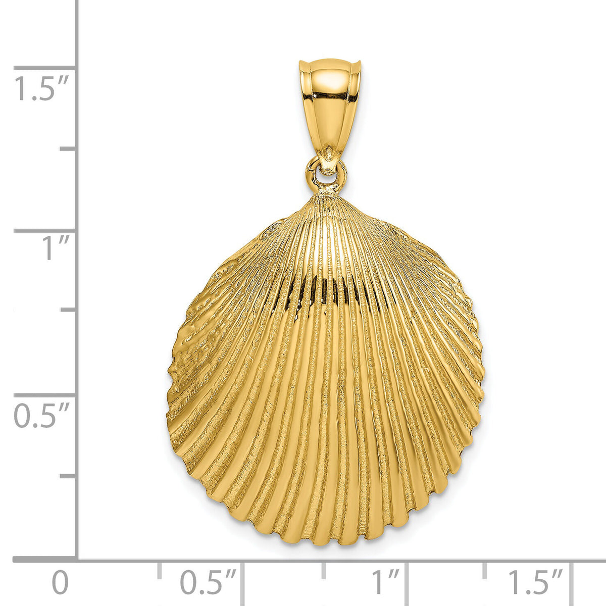 14K Textured Scallop Shell Charm-K7900