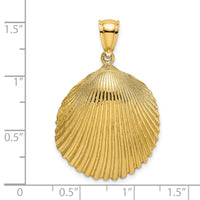 14K Textured Scallop Shell Charm-K7900