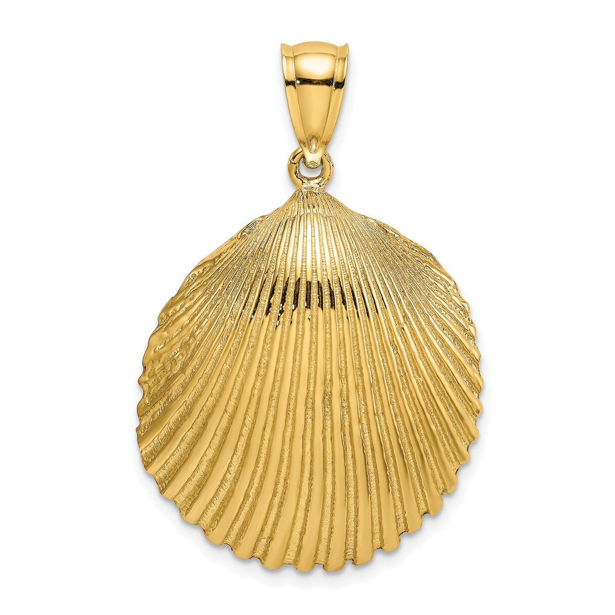 14K Textured Scallop Shell Charm-K7900