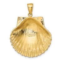14K 3-D Textured Scallop Shell Charm-K7901