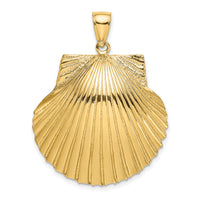 14K 3-D Textured Scallop Shell Charm-K7901
