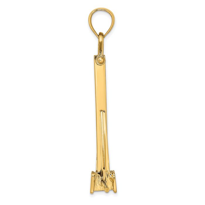 14K 3-D Moveable Danforth Anchor Charm-K7904
