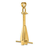 14K 3-D Moveable Danforth Anchor Charm-K7904