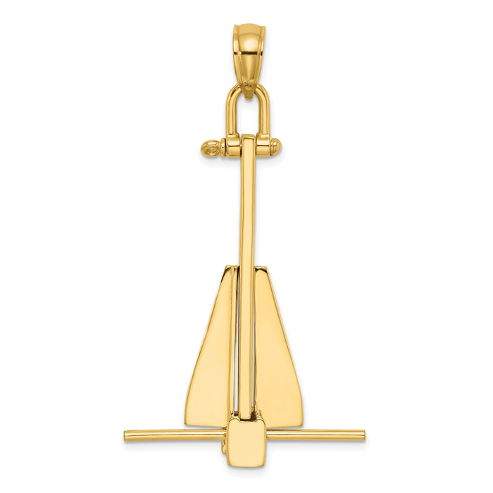 14K 3-D Moveable Danforth Anchor Charm-K7904