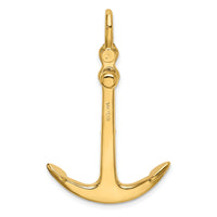 14K 3-D Polished Anchor 2 Piece and Moveable Charm-K7905