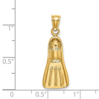 14K 3-D Scuba Flipper Charm-K7906