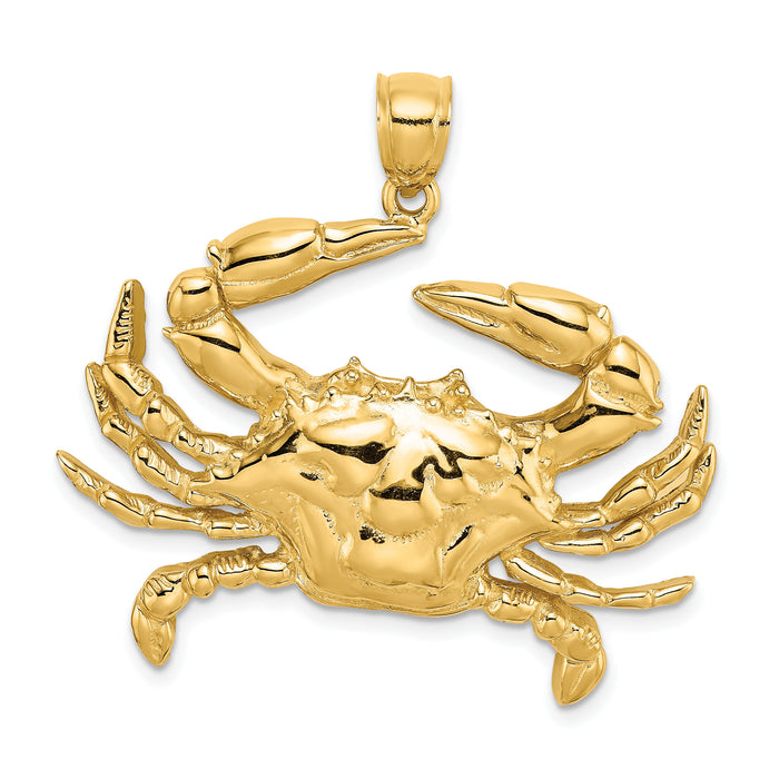 14K Blue Crab Charm-K7910