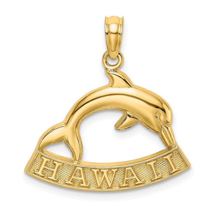 14K HAWAII Dolphin Charm-K7911
