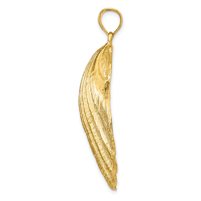 14k Scallop Shell Pendant-K7912