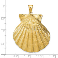 14k Scallop Shell Pendant-K7912