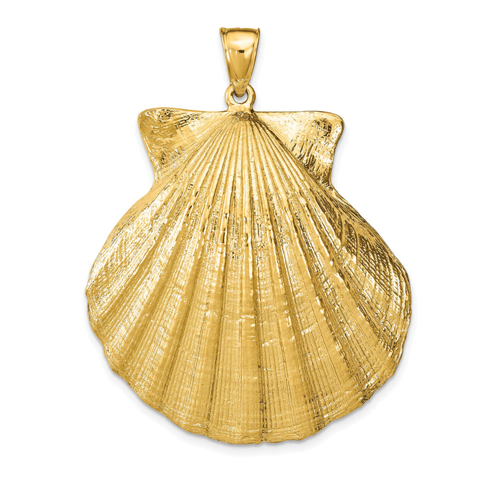 14k Scallop Shell Pendant-K7912
