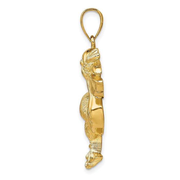 14K Pelican with Fish In Mouth Charm-K7915
