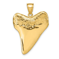 14K Solid Polished 3-D Shark Tooth Pendant-K7917