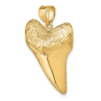 14K Solid Polished 3-D Shark Tooth Pendant-K7917