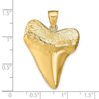 14K Solid Polished 3-D Shark Tooth Pendant-K7917