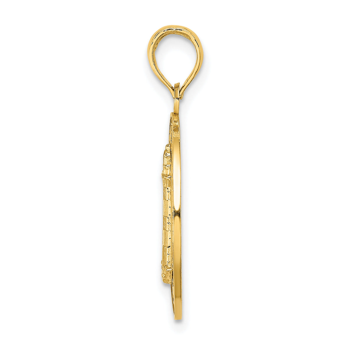 14K HILTON HEAD Lighthouse Round Charm-K7919