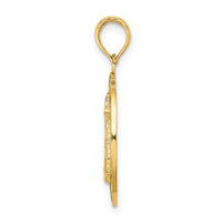 14K HILTON HEAD Lighthouse Round Charm-K7919
