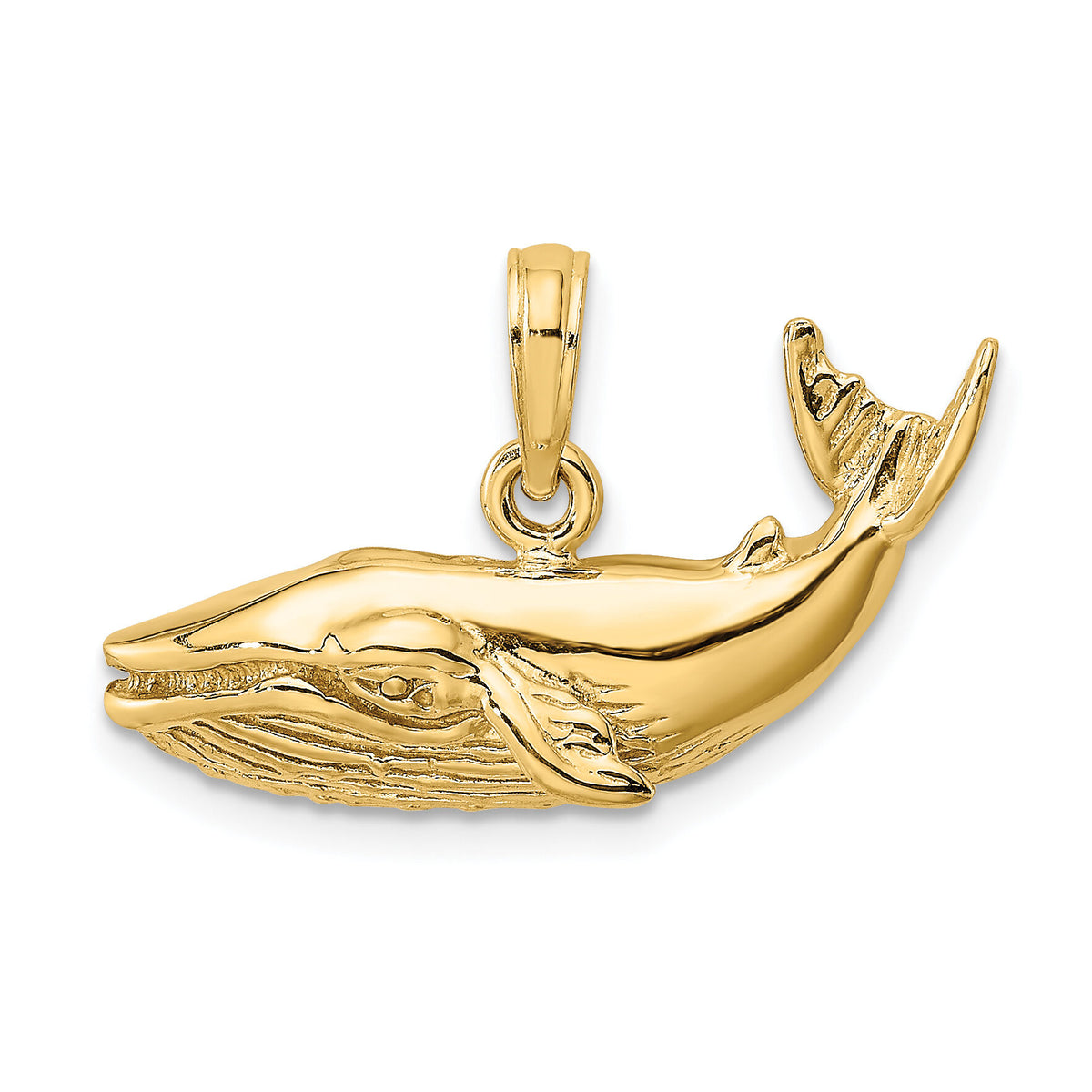 14K 2-D Humpback Whale Charm-K7920