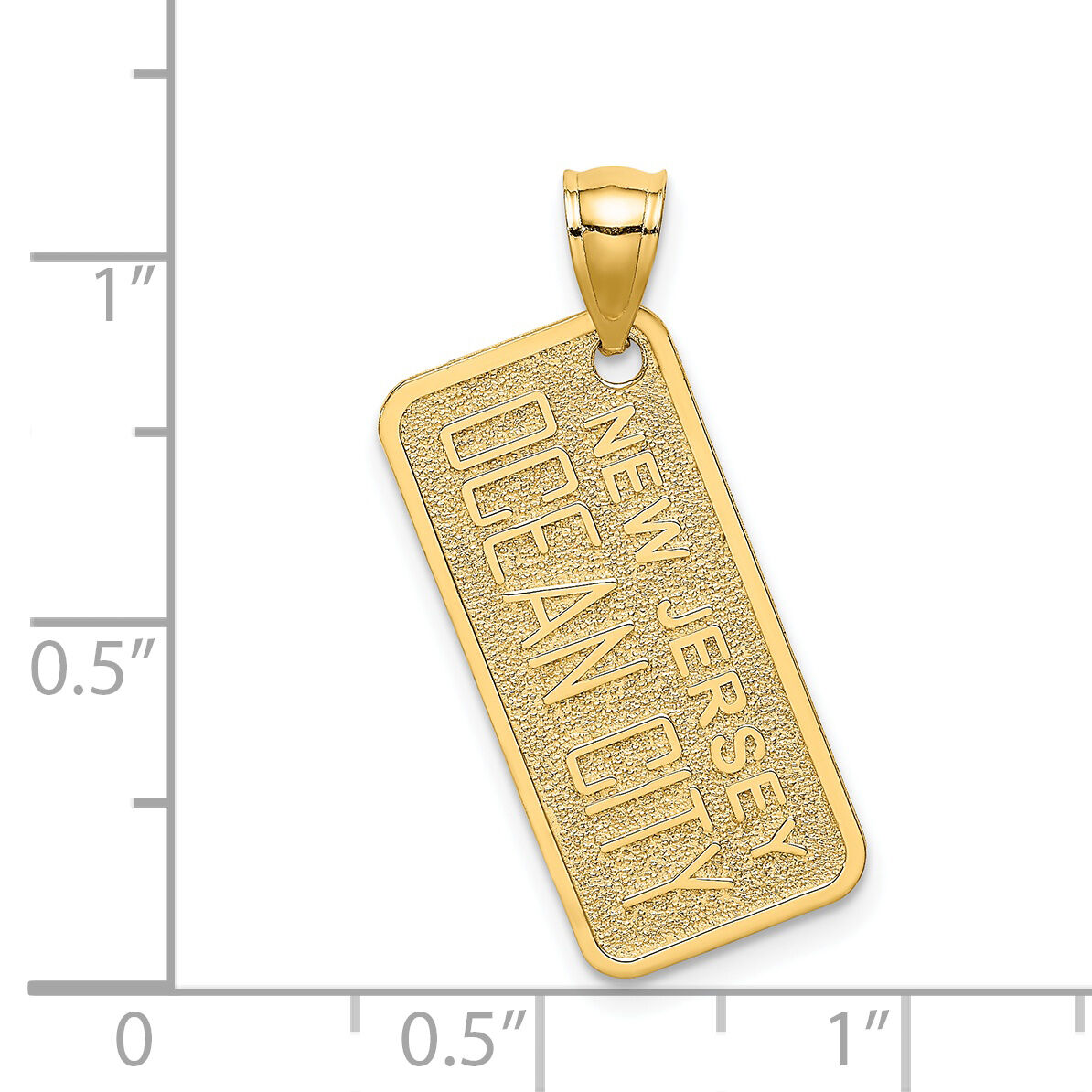 14K Textured OCEAN CITY, NJ License Plate Charm-K7922