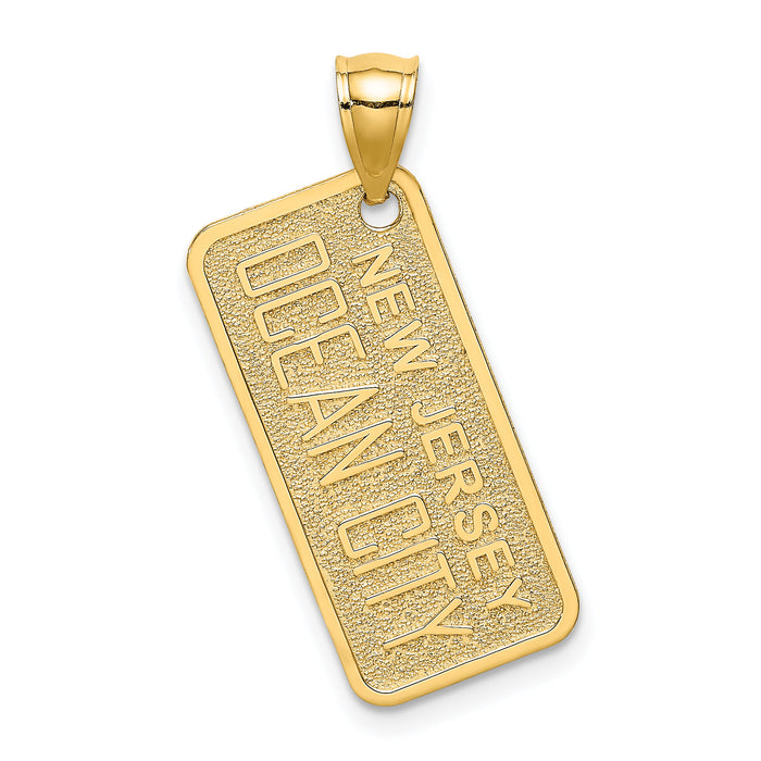 14K Textured OCEAN CITY, NJ License Plate Charm-K7922