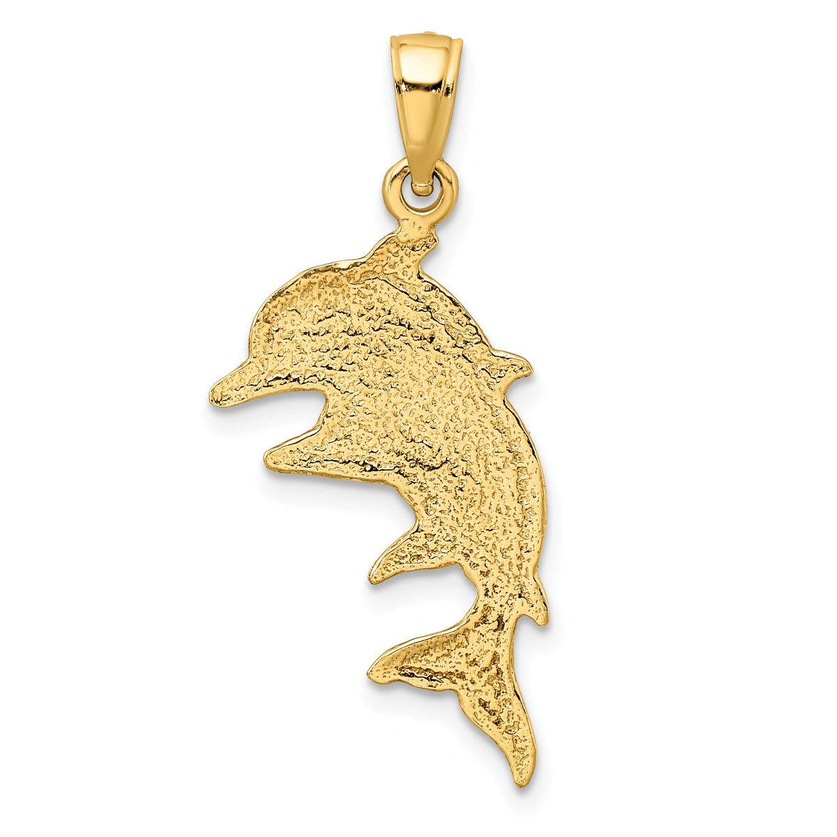 14K 2-D Polished Double Dolphins Charm-K7923