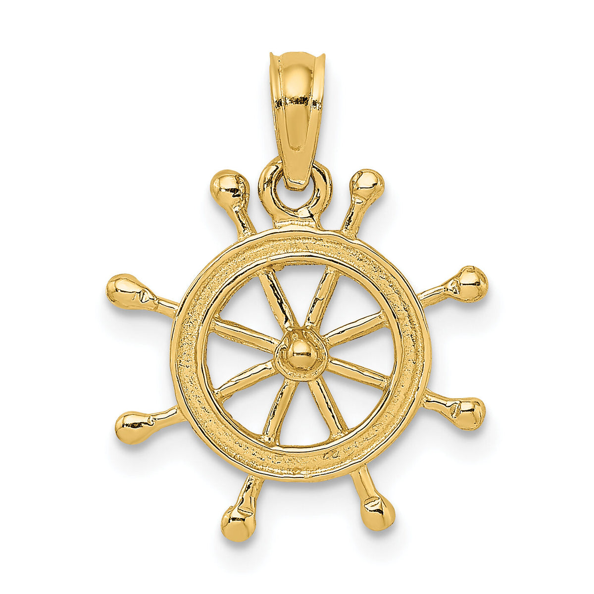 14K 2-D Ship Wheel Charm-K7926