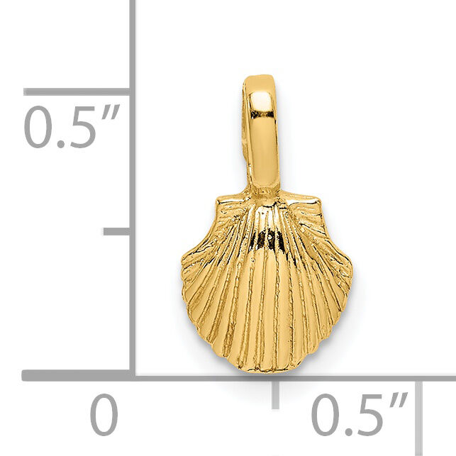 14K Mini Scallop Shell Charm-K7935