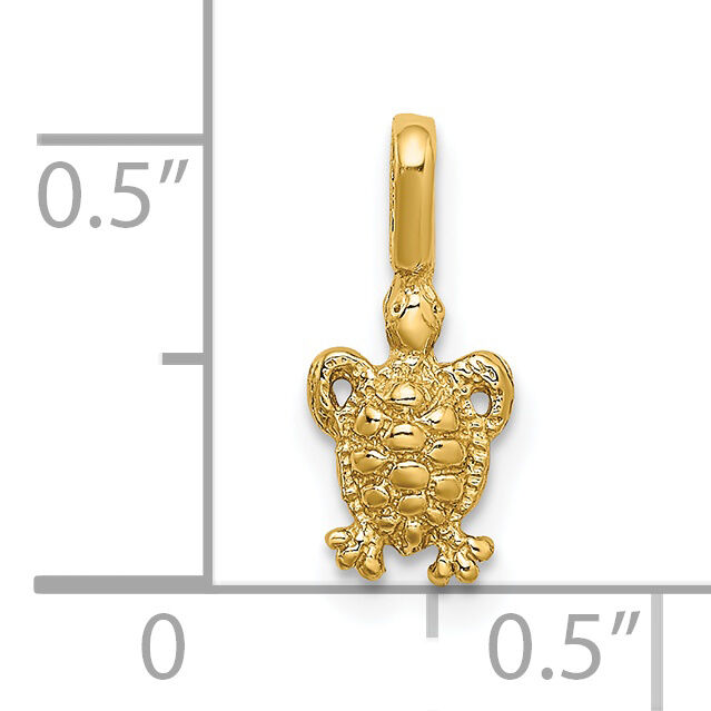 14K Mini Sea Turtle with Fixed Bail Charm-K7937